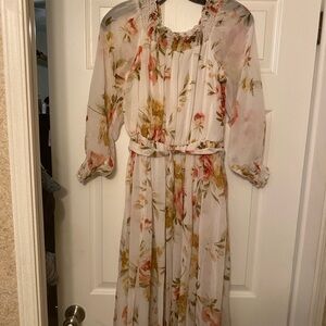 Floral Maxi Dress with Belt